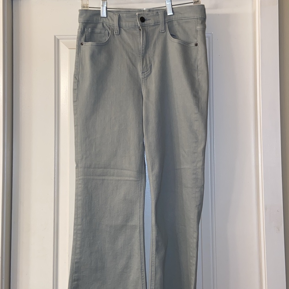 High waisted crop denim jeans - light sage green, size 30